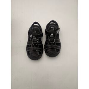 Boys Black Closed-Toe Sandals – Adjustable Strap Outdoor Casual Shoes Boys 9